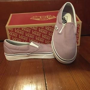NWOT Lavender Vans Slip Ons- Discontinued Color!